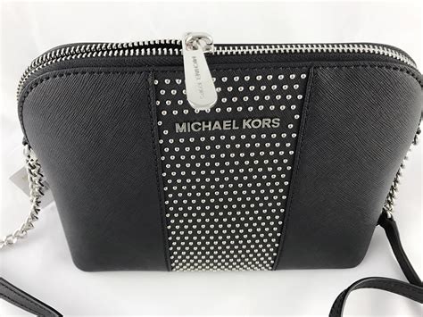 black michael kors purse with silver hardware|michael kors black ribbed purses.